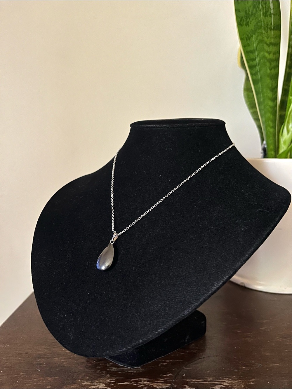 Obsidian Pendant Silver Necklace